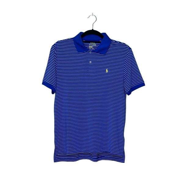 Polo Ralph Lauren kids blue white striped short sleeves polo shirt size L - Picture 8 of 8